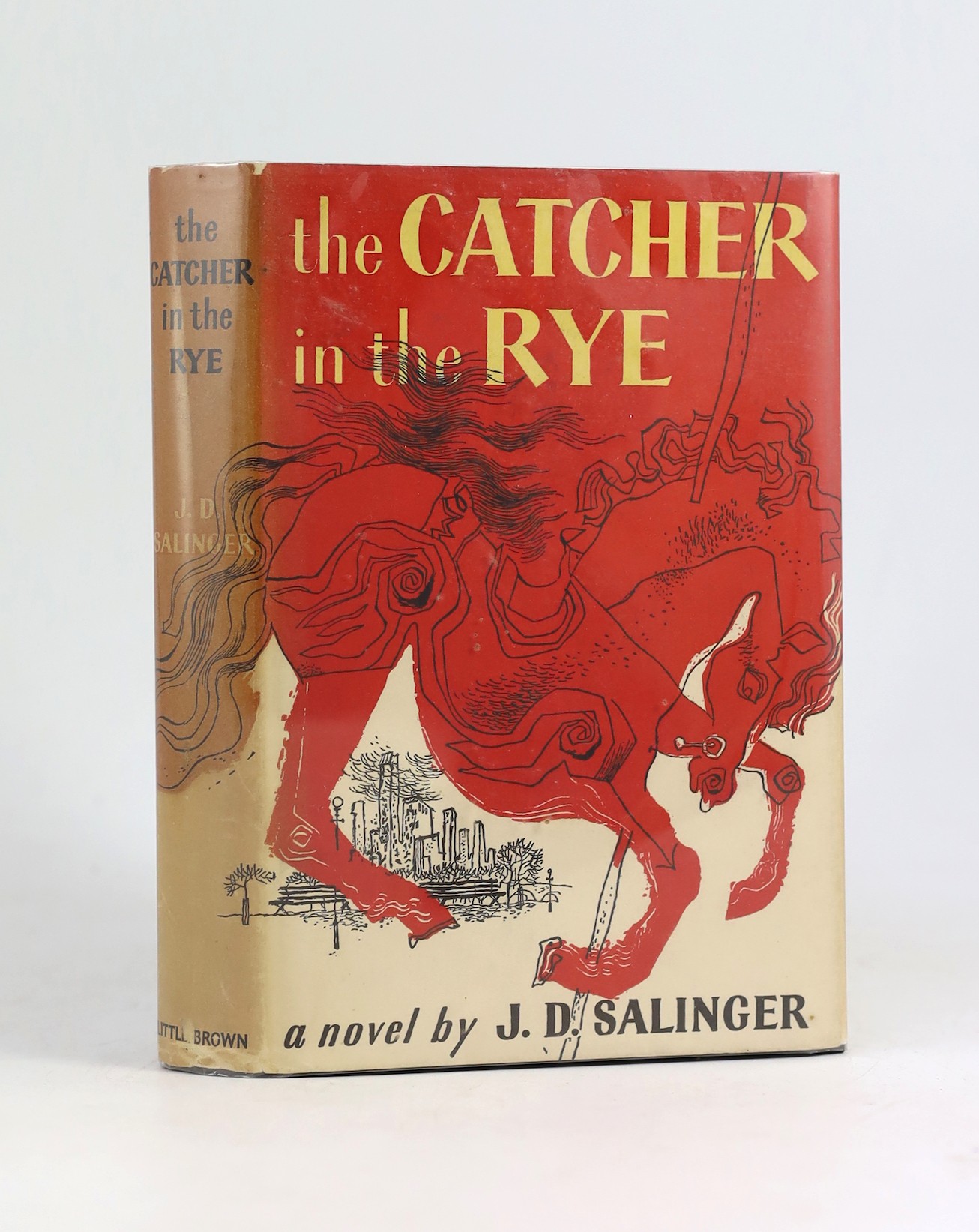 Salinger, Jerome David - The Catcher in the Rye, 1st edition, 8vo, original gilt-stamped black cloth, in 1st issue unclipped d/j printed in red, black and yellow, with photo portrait of the author by Lotte Jacobi on rear